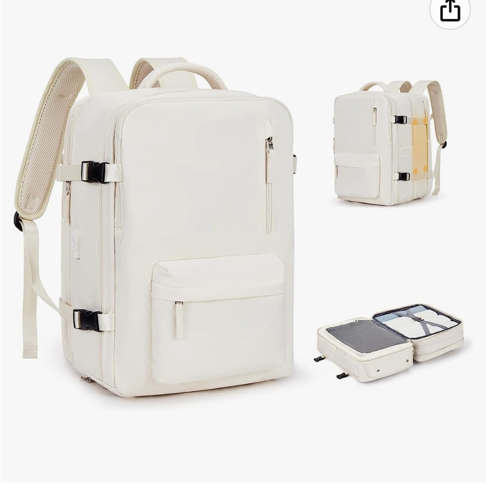 White travel Backpack NWT